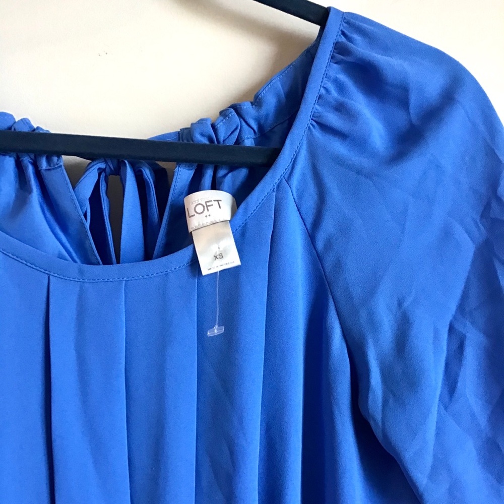 Ann Taylor LOFT blue short sleeve fit &flare dress - Picture 8 of 10